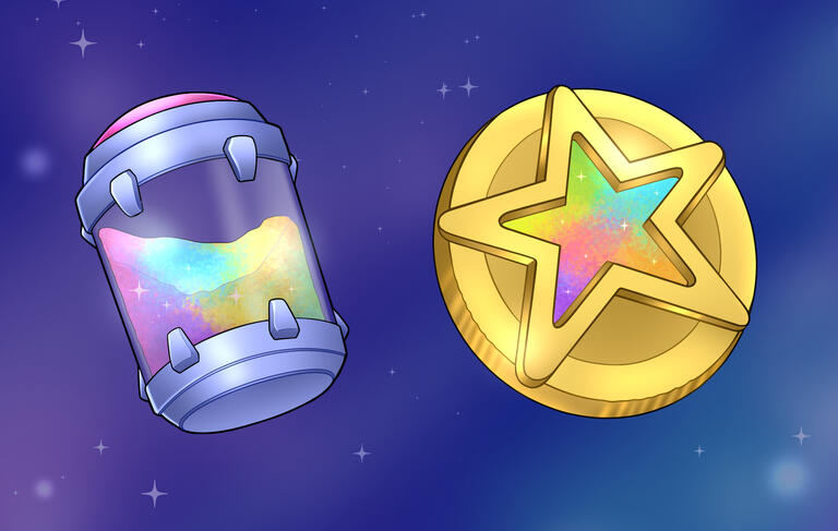 Stardust and coin UI elements