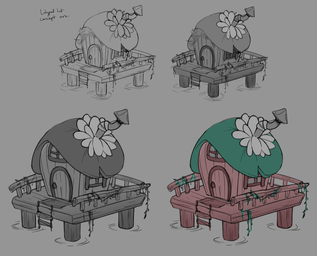 Lilypad hut ideations (School assignment)