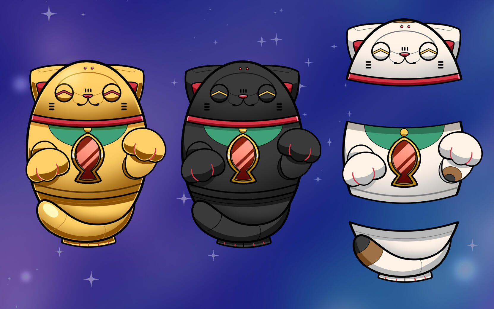 Maneki-themed spaceship